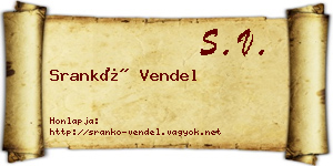 Srankó Vendel névjegykártya